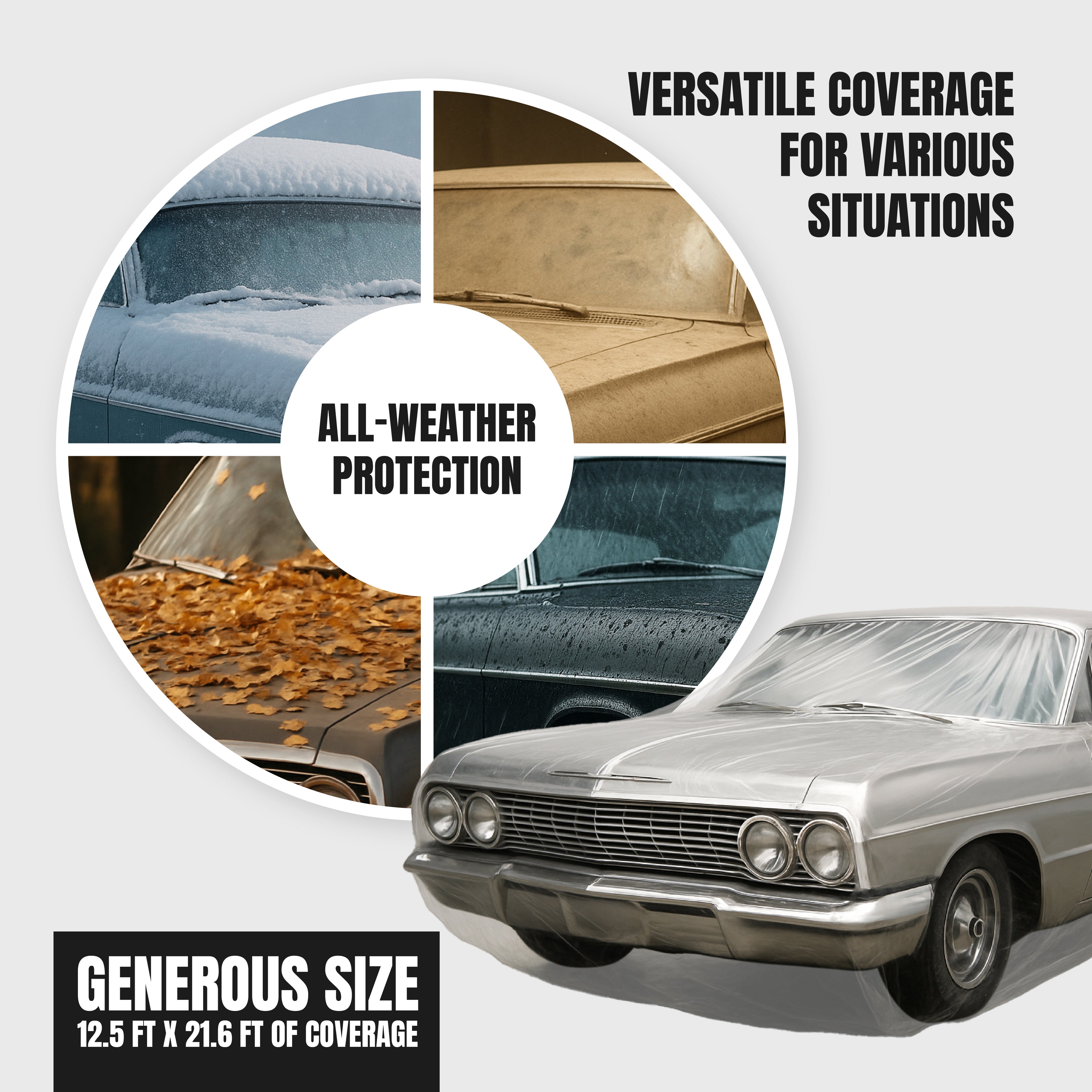 4 Pack Plastic Car Cover