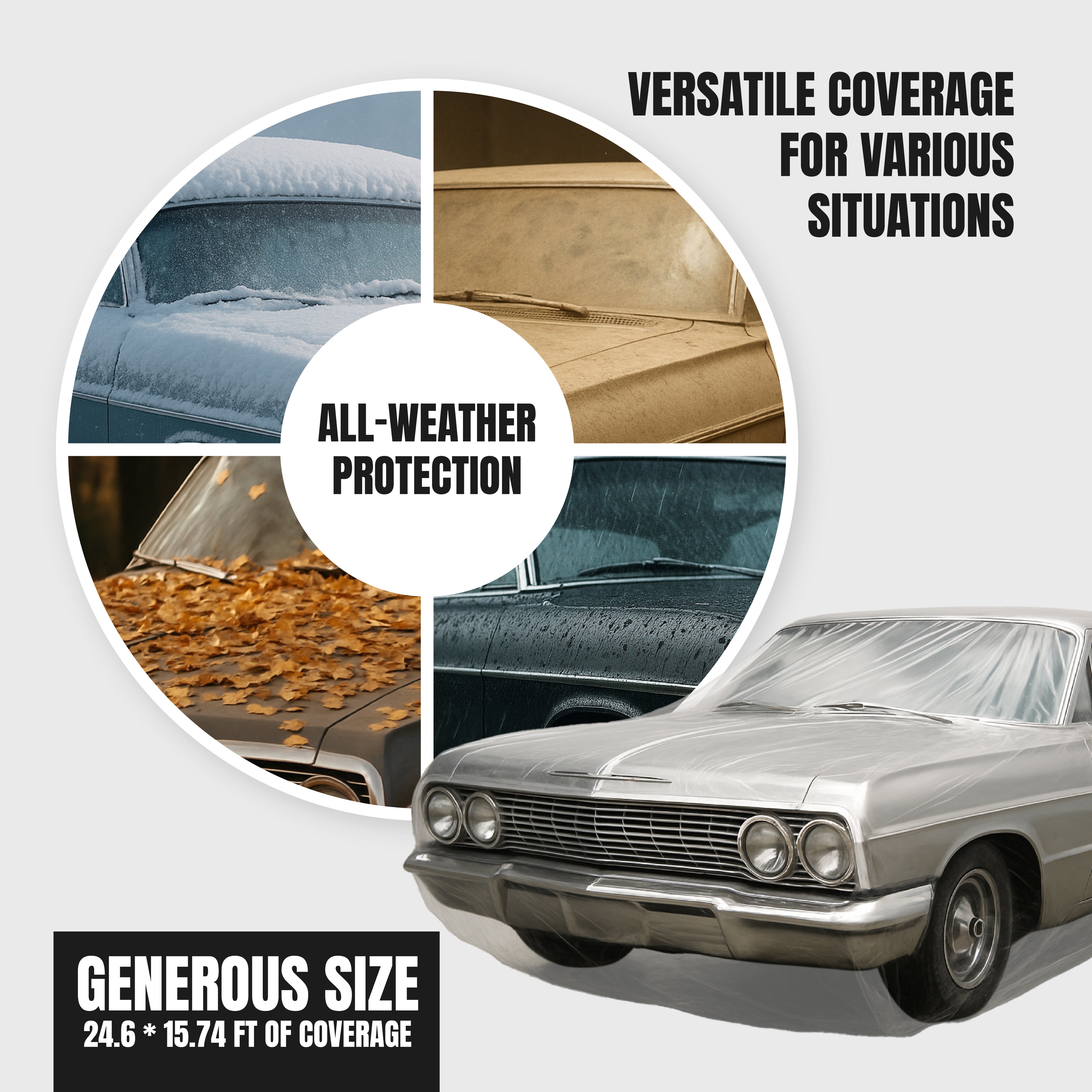 1 Pack Plastic Car Cover